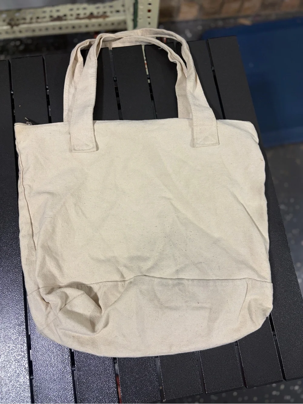 Vans Natural Canvas Tote with Black Logo vintage